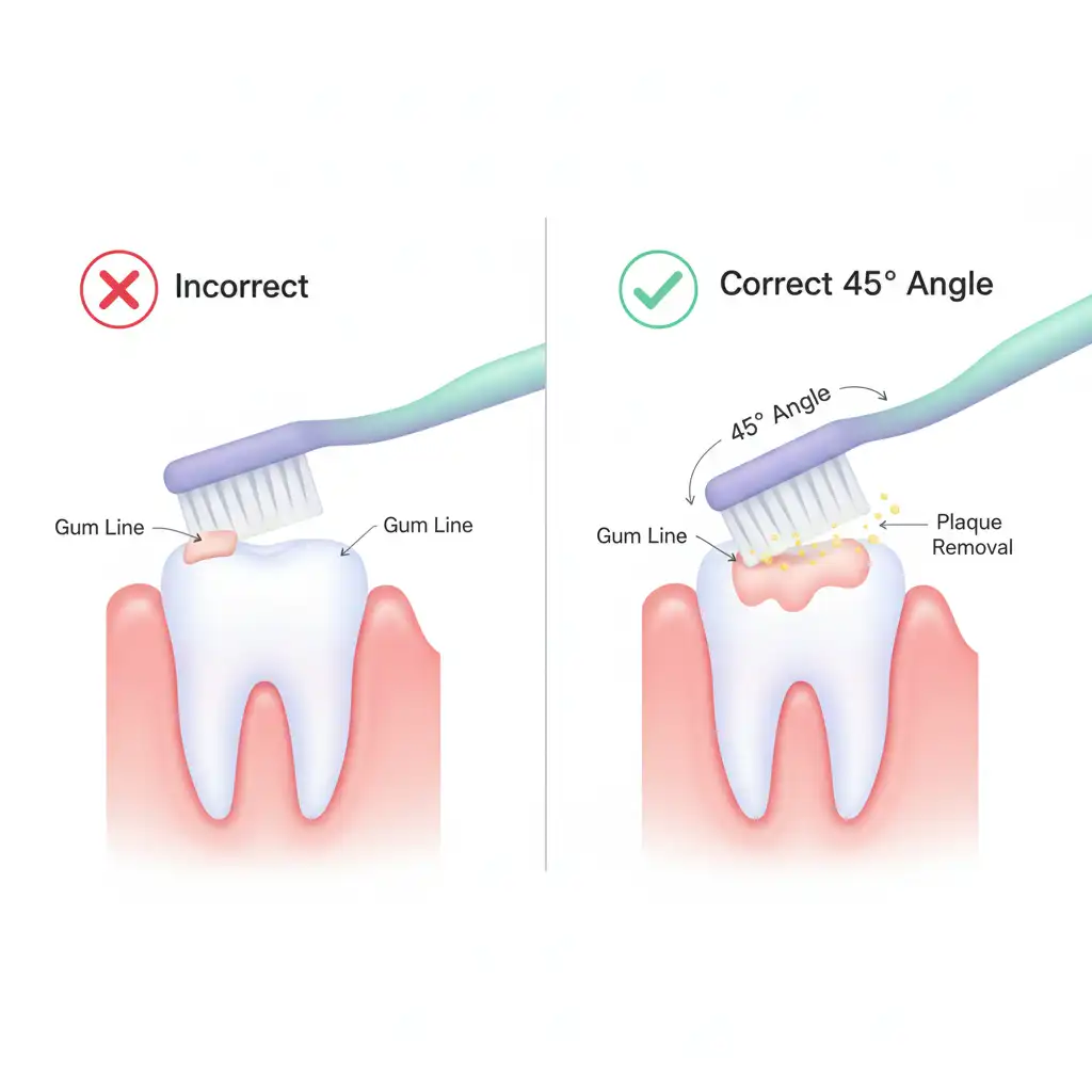 Master the 45∘ brushing angle