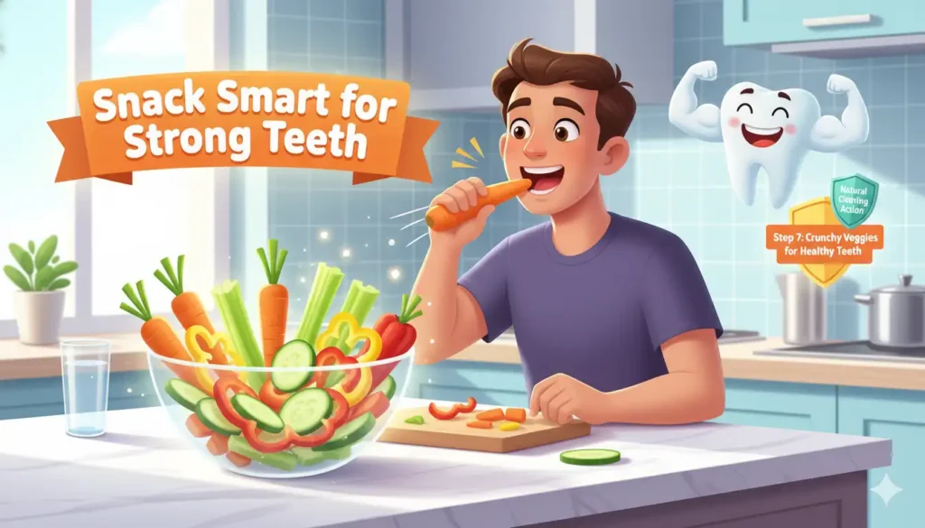 Eat crunchy vegetables as a snack